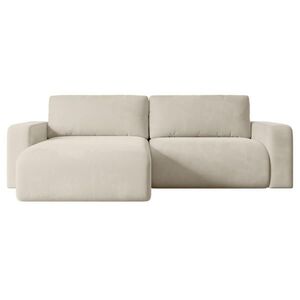 ALTDECOR ROHOVÁ SEDACÍ SOUPRAVA s funkcí lůžka a úložným prostorem KLEEA-L – 247 × 143 × 83 cm, béžový velur obraz