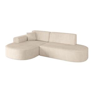 ALTDECOR ROHOVÁ SEDACÍ SOUPRAVA s otomanem vlevo MARI-L1 – 243 x 171 x 79 cm, béžový manšestr obraz