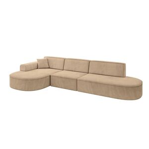 ALTDECOR ROHOVÁ SEDACÍ SOUPRAVA s otomanem vlevo MARI-L2 – 328 x 171 x 79 cm, šedohnědá, velur obraz