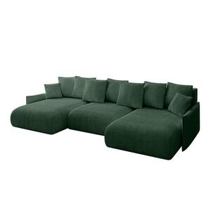 ALTDECOR SEDACÍ SOUPRAVA s funkcí lůžka a úložným prostorem pod postelí ONESK-U-v1 317x177x72 zelený manšestr obraz