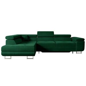 ALTDECOR ROHOVÁ POHODA s funkcí lůžka a úložným prostorem GUSA-L 272x202x107 cm zelený velur obraz