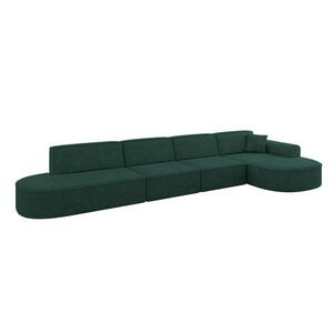ALTDECOR ROHOVÁ SEDACÍ SOUPRAVA s otomanem vpravo MARI-L3 – 413 × 171 × 79 cm, zelený velur obraz