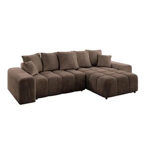 ALTDECOR ROHOVÁ SEDACÍ SOUPRAVA s otomanem vpravo ENIL-L 297x189x68 hnědý velur obraz