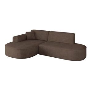 ALTDECOR ROHOVÁ SEDACÍ SOUPRAVA s otomanem vlevo MARI-L1 – 243 x 171 x 79 cm, hnědý velur obraz