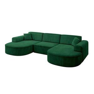 ALTDECOR SEDACÍ SOUPRAVA MARI-U1 – 303 x 171 x 79 cm, tmavě zelená, velur obraz