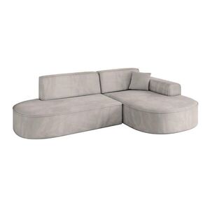 ALTDECOR ROHOVÁ SEDACÍ SOUPRAVA s otomanem vpravo MARI-L1 – 243 × 171 × 79 cm, světle hnědá barva, velur obraz