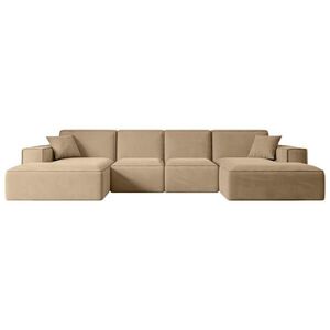 ALTDECOR SEDACÍ SOUPRAVA SIERRA-U – 349 x 169 x 80 cm, béžový velur obraz