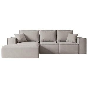 ALTDECOR ROHOVÁ SEDACÍ SOUPRAVA s funkcí lůžka a úložným prostorem SERRA-L-S – 266 x 161 x 87 cm, světle hnědá barva velur obraz