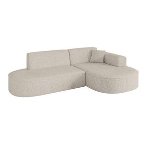 ALTDECOR ROHOVÁ SEDACÍ SOUPRAVA s otomanem vpravo MARI-L1 – 243 x 171 x 79 cm, béžová látka obraz