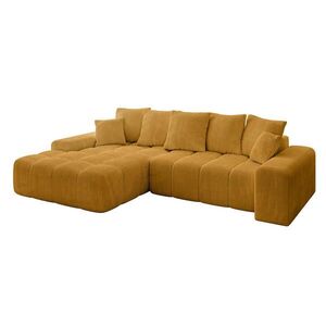 ALTDECOR ROHOVÁ SEDACÍ SOUPRAVA s otomanem vlevo ENSI-L – 267 × 164 × 69 cm, curry žlutá obraz