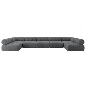 ALTDECOR SEDACÍ SOUPRAVA modulární pohovka Garvo-U3 – 475 x 190 x 70 cm tmavě šedá manšestr obraz