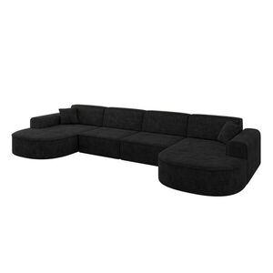ALTDECOR SEDACÍ SOUPRAVA MARI-U2 – 388 × 171 × 79 cm, černý velur obraz