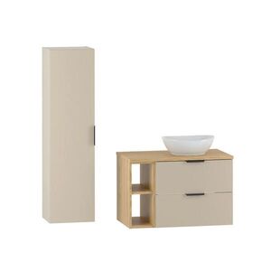 Petits-meubles KOUPELNOVÝ NÁBYTEK 80.6cm Astrid 2er-Set Kašmír a dřevo obraz