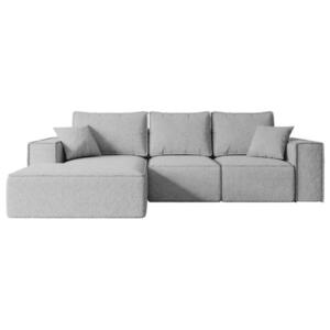 ALTDECOR ROHOVÁ SEDACÍ SOUPRAVA s funkcí lůžka a úložným prostorem SERRA-L-S – 266x161x87 cm světle šedá buklé obraz