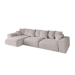ALTDECOR ROHOVÁ SEDACÍ SOUPRAVA s otomanem vlevo ESKAR-L2 364x176x72 světle hnědý velur obraz