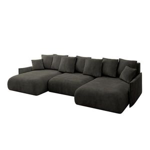 ALTDECOR SEDACÍ SOUPRAVA s funkcí lůžka a úložným prostorem pod postelí ONESK-U-v1 317x177x72 černý velur obraz