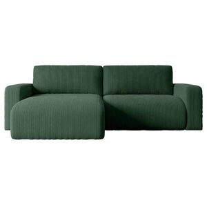 ALTDECOR ROHOVÁ SEDACÍ SOUPRAVA s funkcí lůžka a úložným prostorem KLEEA-L – 247 x 143 x 83 cm, zelený manšestr obraz