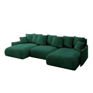 ALTDECOR SEDACÍ SOUPRAVA s funkcí lůžka a úložným prostorem pod postelí ONESK-U-v1 317x177x72 tmavě zelená velur obraz
