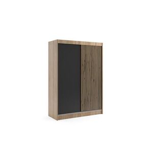 ALTDECOR ŠATNÍ SKŘÍŇ VILAN s lamelami/LED – 150 cm – Sonoma dub | dub wotan obraz