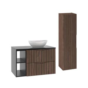 Petits-meubles KOUPELNOVÝ NÁBYTEK 80.6cm Siena 2er-Set Dřevo a černá obraz