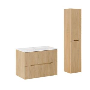 Petits-meubles KOUPELNOVÝ NÁBYTEK 80.2cm Isaline 2er-Set Světlý dub obraz