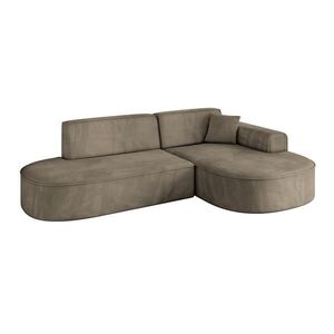 ALTDECOR ROHOVÁ SEDACÍ SOUPRAVA s otomanem vpravo MARI-L1 – 243 × 171 × 79 cm, tmavě hnědá barva veluru obraz