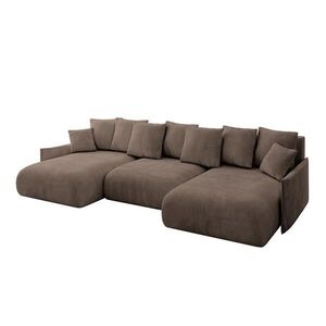 ALTDECOR SEDACÍ SOUPRAVA s funkcí lůžka a úložným prostorem ONESK-U-v1 317x177x72 hnědá tkanina velur obraz