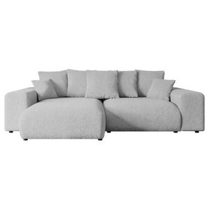 ALTDECOR ROHOVÁ SEDACÍ SOUPRAVA s otomanem vlevo ESKAR-L 266x176x72 světle šedá buklé obraz
