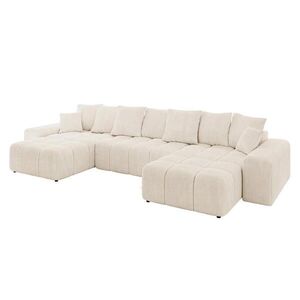 ALTDECOR SEDACÍ SOUPRAVA ENIL-U 401x189x68 béžový manšestr obraz