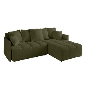 ALTDECOR ROHOVÁ SEDACÍ SOUPRAVA s otomanem vpravo LONLI-L 251x189x68 olivově zelená buklé obraz