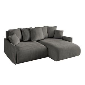 ALTDECOR ROHOVÁ SEDAČKA s otomanem vpravo ONESK-L -v1 216x177x72 tmavě šedý velur obraz