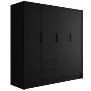 ALTDECOR ŠATNÍ SKŘÍŇ s křídlovými dveřmi KOLIN 200 x 200 cm, černá obraz