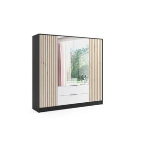 ALTDECOR ŠATNÍ SKŘÍŇ NERA – 200 cm – černá|bílá|dub artisan obraz