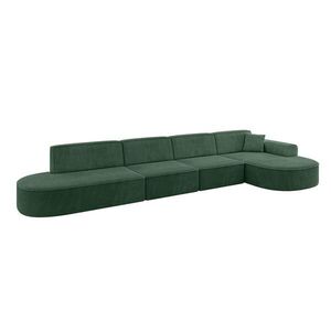 ALTDECOR ROHOVÁ SEDACÍ SOUPRAVA s otomanem vpravo MARI-L3 – 413 x 171 x 79 cm, zelený manšestr obraz
