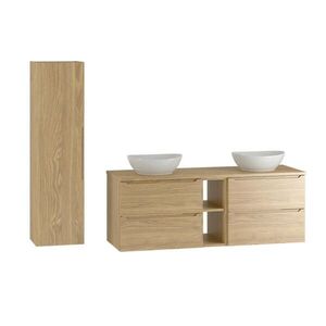 Petits-meubles KOUPELNOVÝ NÁBYTEK 140.6cm Viggo 2er-Set Dřevo obraz