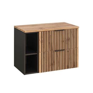Petits-meubles SKŘÍŇKA POD UMYVADLO 80.6cm Gaia Dubové dřevo a černá barva obraz
