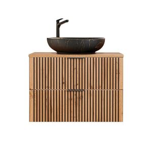Petits-meubles UMYVADLO 80.6cm Gaia Dubové dřevo a černá barva obraz
