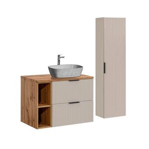 Petits-meubles KOUPELNOVÝ NÁBYTEK 80.6cm Adriel 2er-Set Béžová obraz