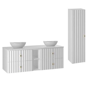 Petits-meubles KOUPELNOVÝ NÁBYTEK 140.6cm Izae 2er-Set Bílá obraz