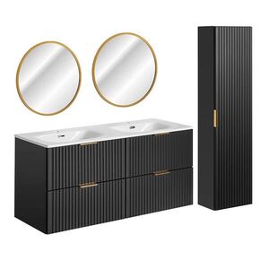 Petits-meubles KOUPELNOVÝ NÁBYTEK 120.4cm Adriel 2er-Set Matná černá obraz