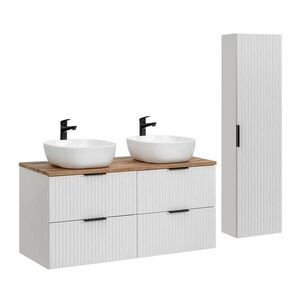 Petits-meubles KOUPELNOVÝ NÁBYTEK 120.8cm Adriel 2er-Set Bílá obraz