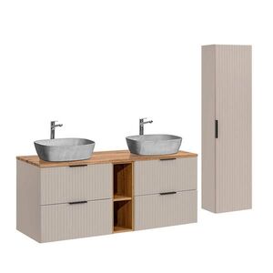 Petits-meubles KOUPELNOVÝ NÁBYTEK 140.8cm Adriel 2er-Set Béžová obraz