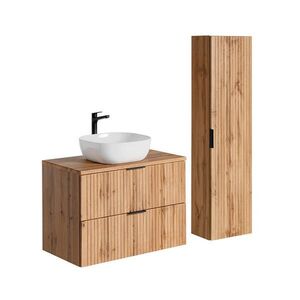 Petits-meubles KOUPELNOVÝ NÁBYTEK 80.6cm Adriel 2er-Set Dubové dřevo obraz
