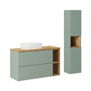 Petits-meubles KOUPELNOVÝ NÁBYTEK 100.4cm Jade 2er-Set Zelená a dřevo obraz