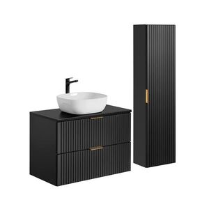 Petits-meubles KOUPELNOVÝ NÁBYTEK 80.6cm Adriel 2er-Set Černá obraz