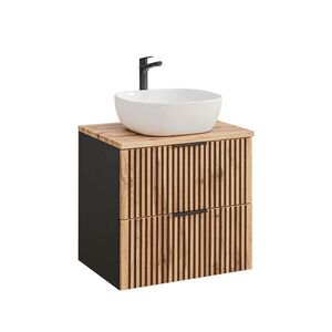 Petits-meubles UMYVADLO 60.6cm Gaia Dubové dřevo a černá barva obraz