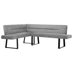 Beautysofa ROHOVÁ LAVICE Cresto 212 × 173 cm, s kovovými nohami, látka Egon, světle šedá obraz