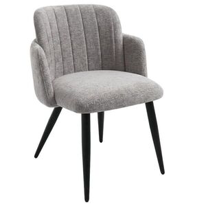 Beautysofa ŽIDLE S PODRUČKAMI Velto z látky bouclé s kovovými nohami, cappuccino obraz