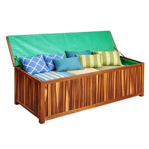 Relaxdays BOX Přírodní akáciové dřevo víko obraz