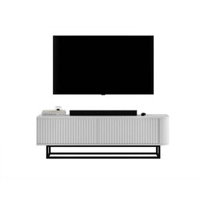 Meble Lindner TV STOLEK Aurora bílý matný 140 cm s kovovým rámem obraz